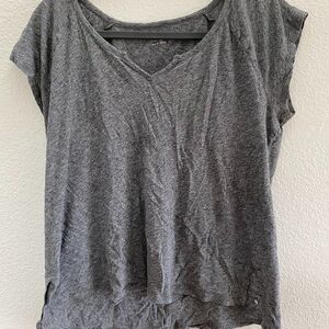 Madewell Boxy Side Slits Gray Short Sleeve T-Shirt Oversized XS Extra Small